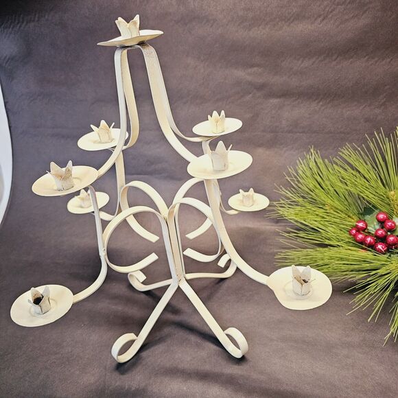 Hallmark? Metal Christmas Tree Candle Taper Holder Decoration Table Top 14" High - Picture 10 of 12